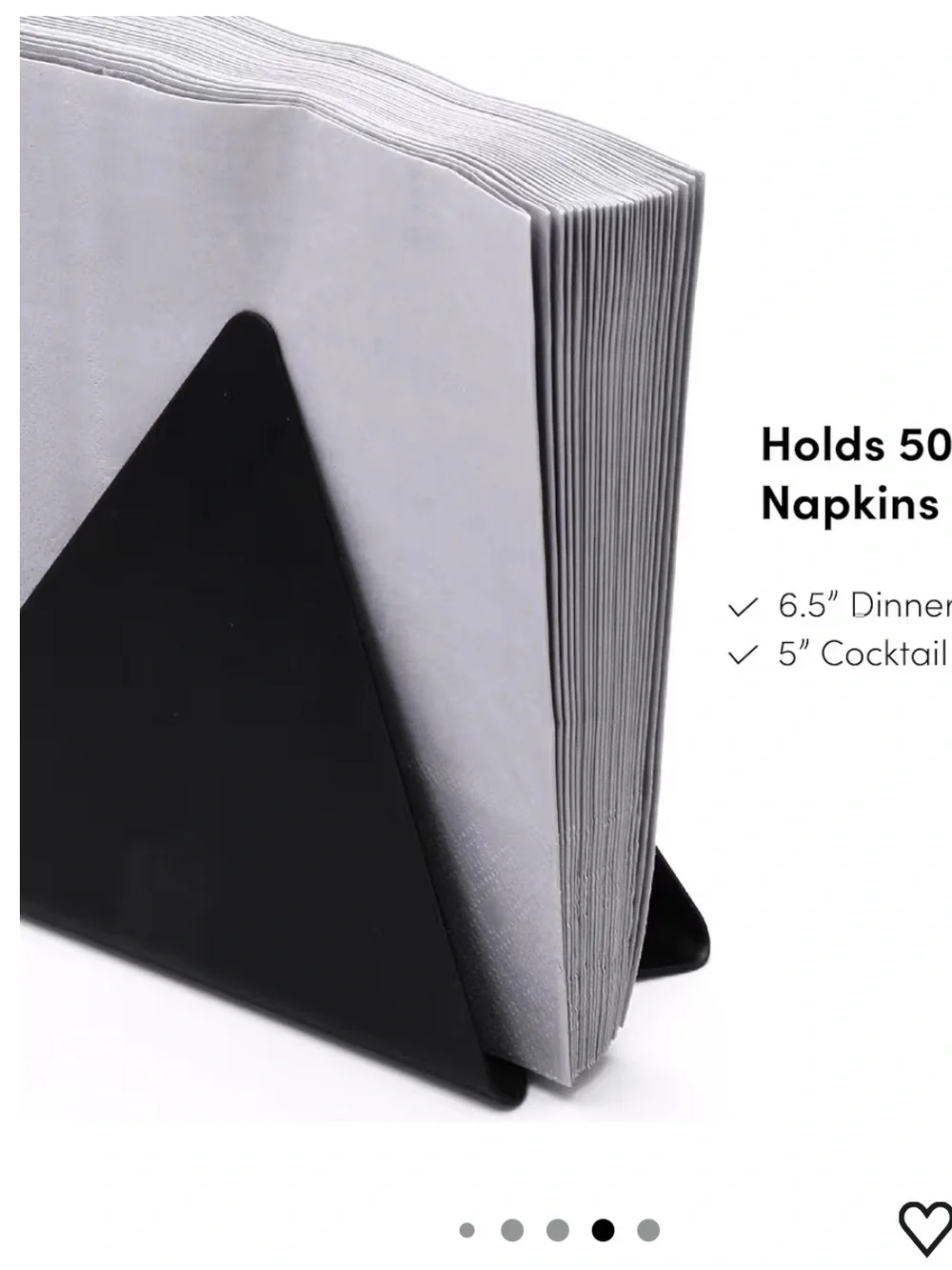 NIB XYMPO Black Adjustable Triangle Napkin Holder, holds 50